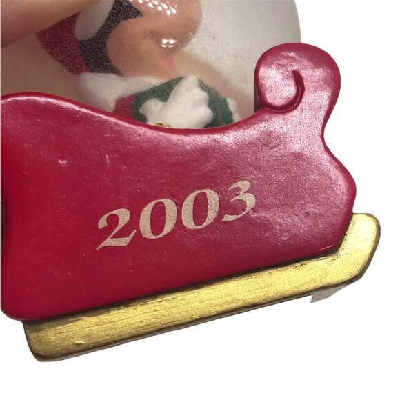 Disney Mickey Mouse Snow Globe 2003 Santa Sleigh JCPenney Exclusive - Picture 6 of 12